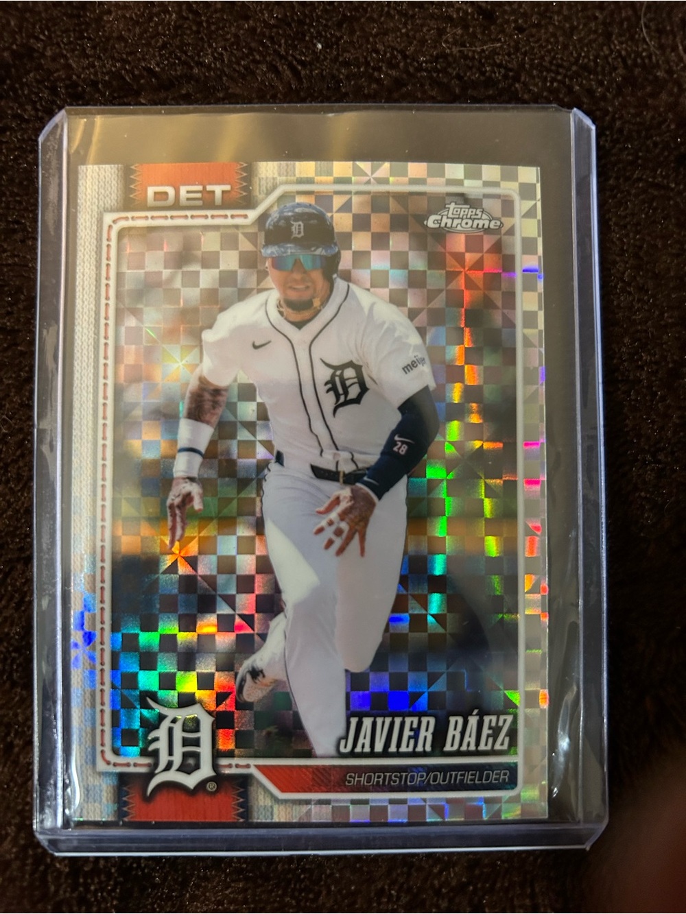 Topps Chrome Javier Báez Holofoil Detroit Tigers - White & Black